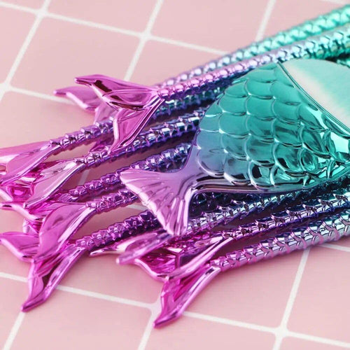 10Pcs Mermaid Style Makeup Brush Set