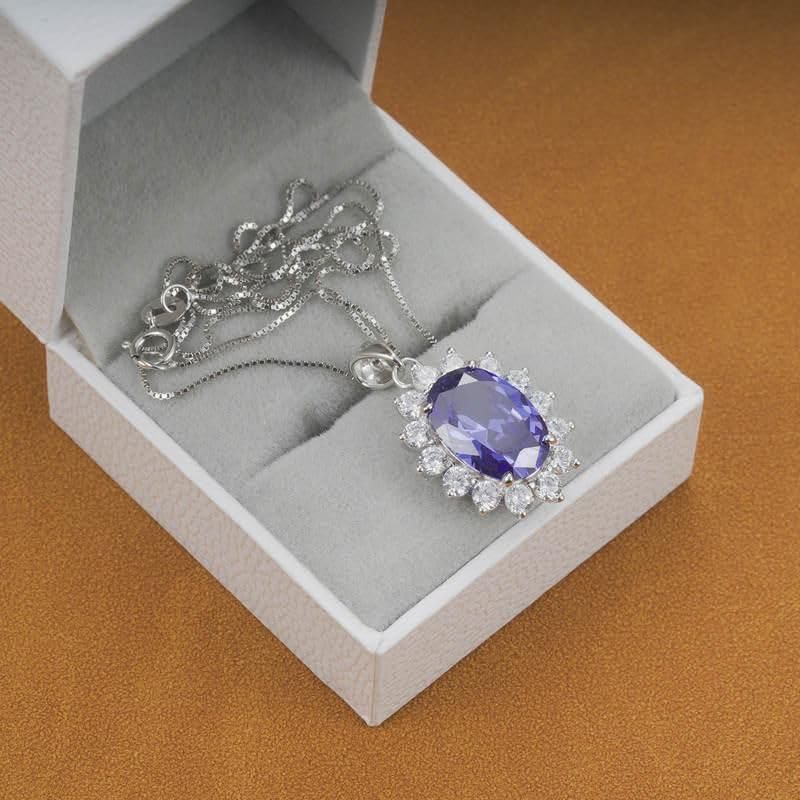 elegant 6.4ct oval gemstone pendant necklace