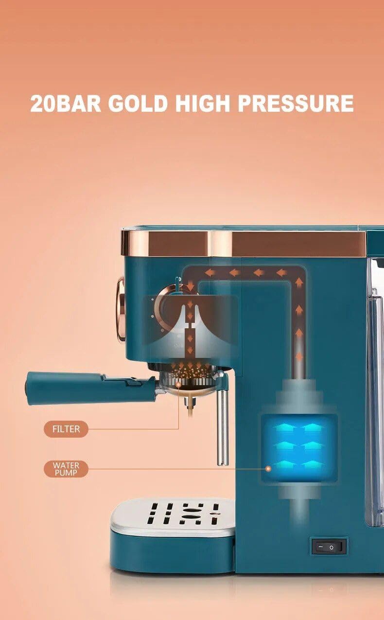 Deluxe Semi-Automatic Coffee Maker with Steam Milk Frother