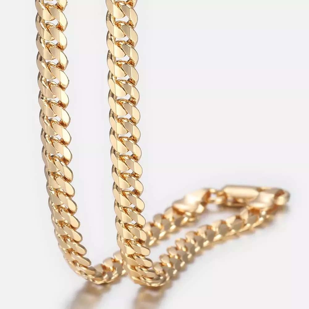 gold cuban link chain necklace for men
