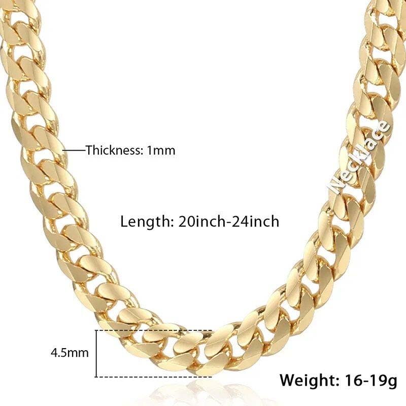 gold cuban link chain necklace for men