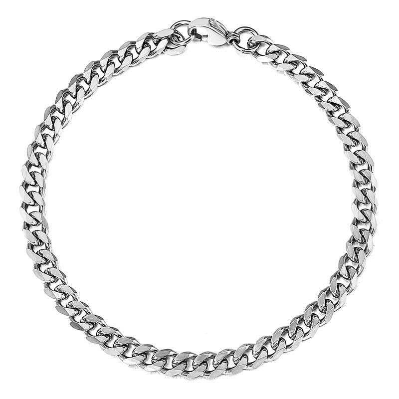 Stylish Cuban Link Chain Anklet in Stainless Steel