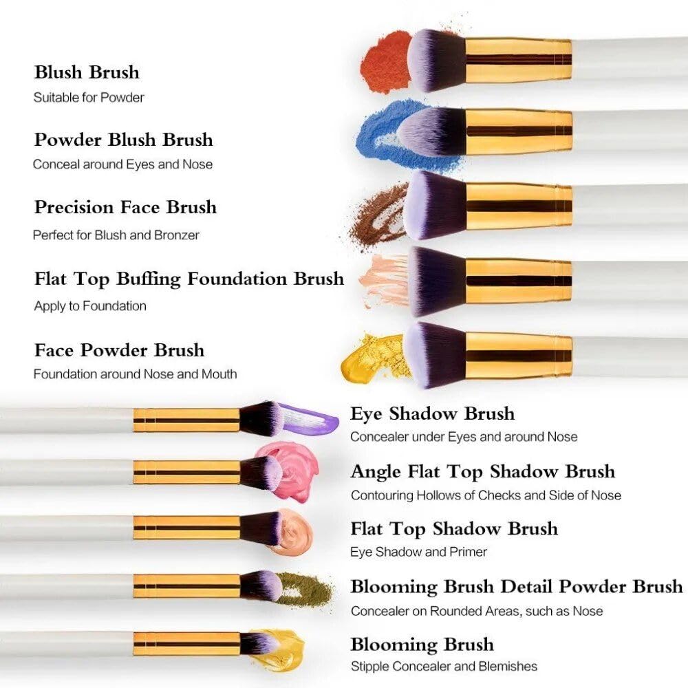10-Piece Premium Makeup Brush Set