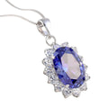 elegant 6.4ct oval gemstone pendant necklace