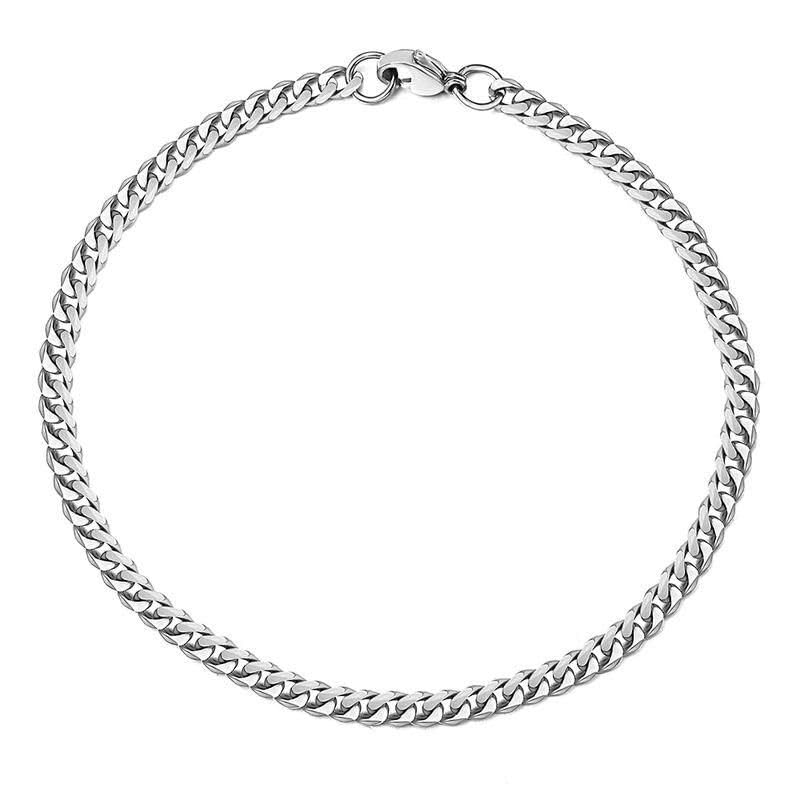 Stylish Cuban Link Chain Anklet in Stainless Steel