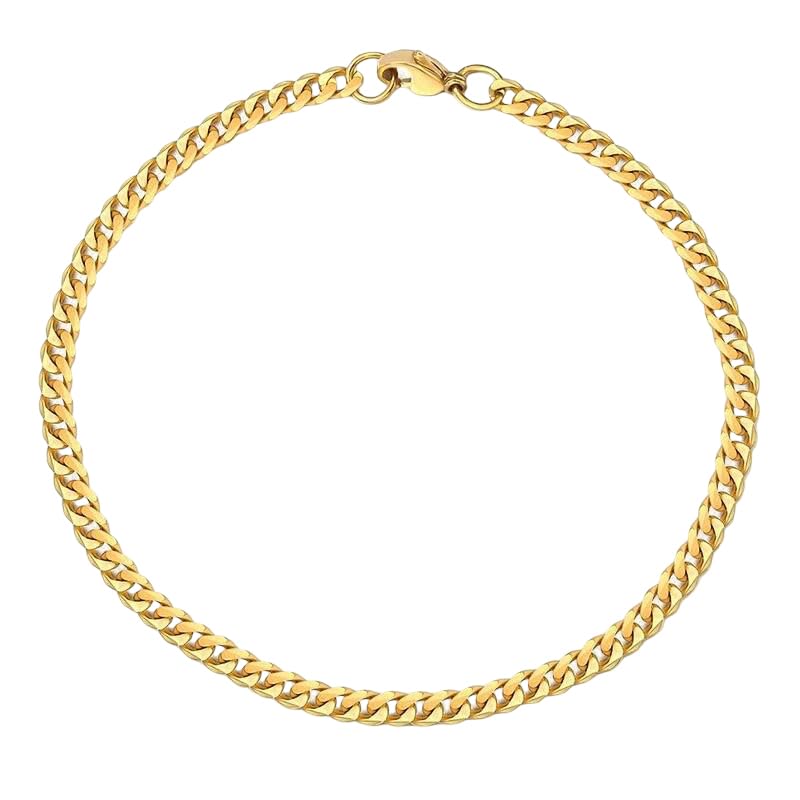 Stylish Cuban Link Chain Anklet in Stainless Steel