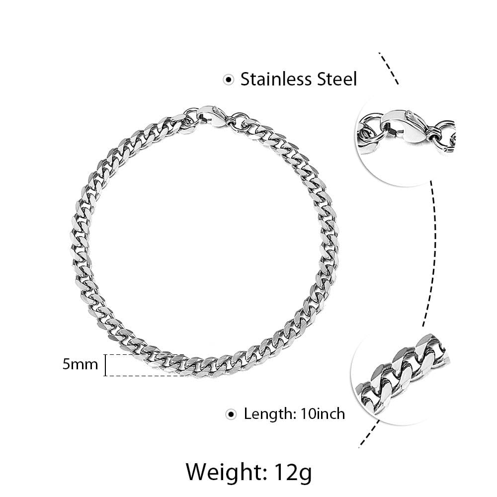 Stylish Cuban Link Chain Anklet in Stainless Steel