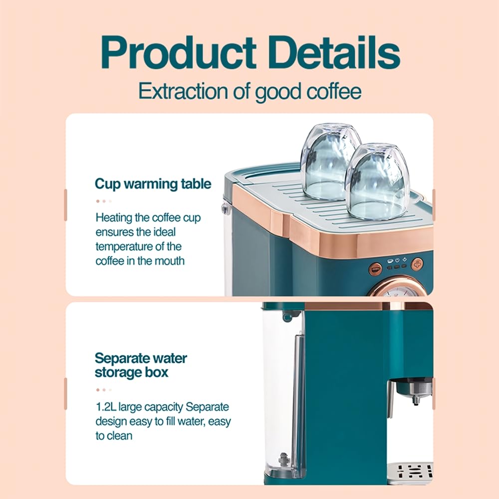 Deluxe Semi-Automatic Coffee Maker with Steam Milk Frother