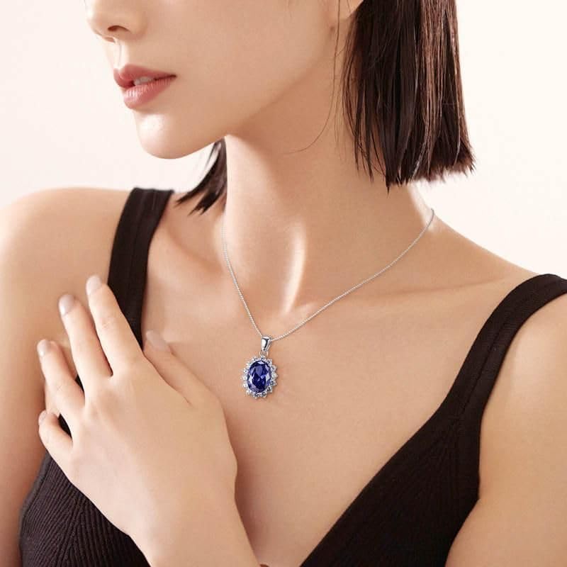 elegant 6.4ct oval gemstone pendant necklace