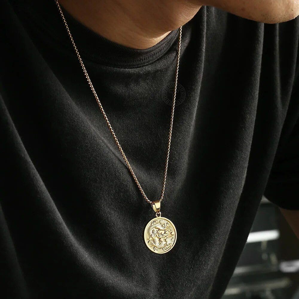 Gold Plated Dragon Pendant Necklace