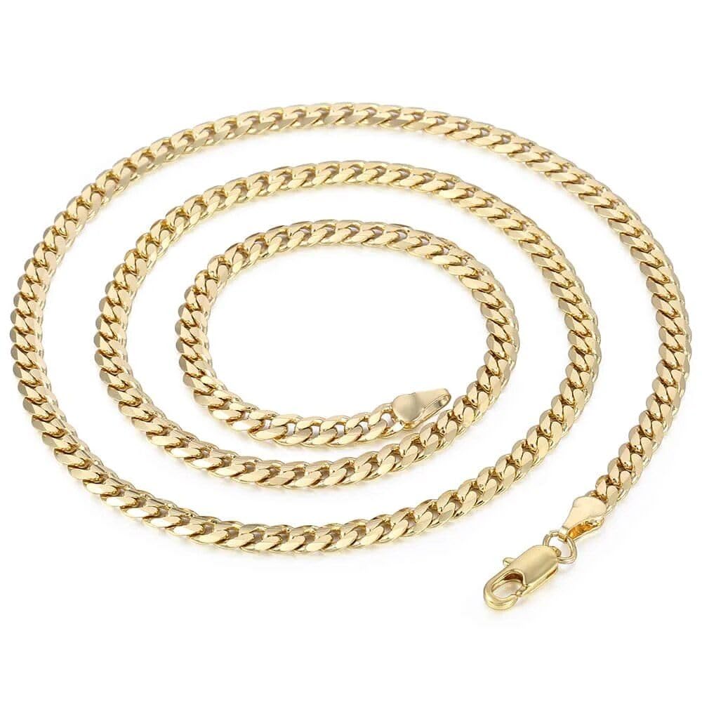 gold cuban link chain necklace for men
