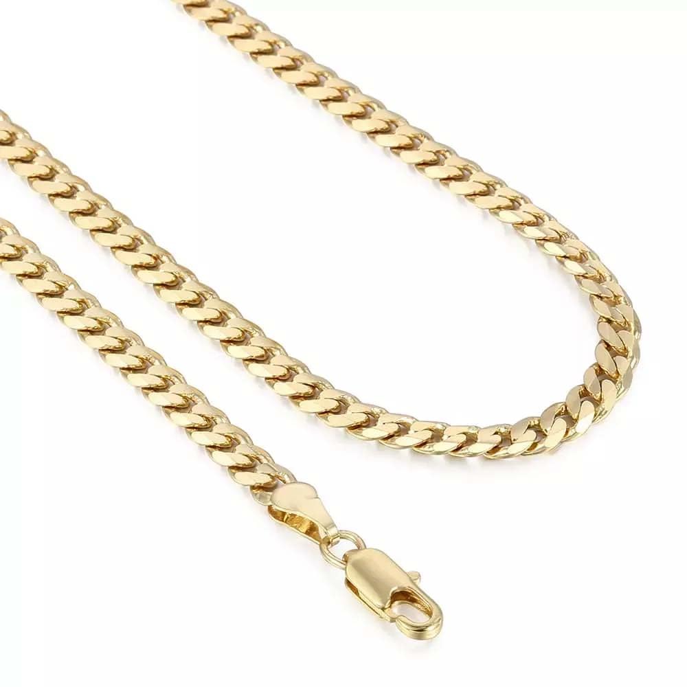 gold cuban link chain necklace for men